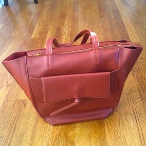 Anthropologie- Beautiful Faux Leather Tote Bag.